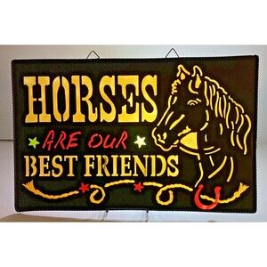 Metal Suncatcher‎ Horses Are Our Best Friends 12.5x20” Barn Farm Homestead Ranch
